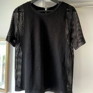 Banana Republic Black Mesh Top